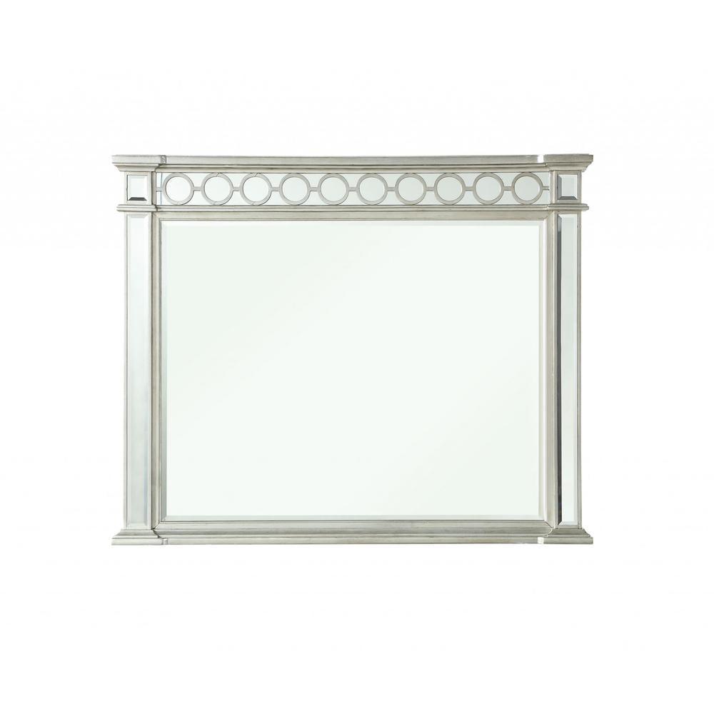 52" Rectangular Silver and Gold Wood Mirror