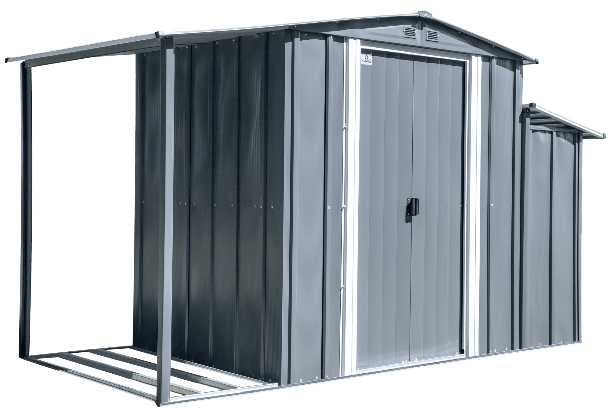 Gray 11 ft x 5 ft Steel Utility Storage Shed