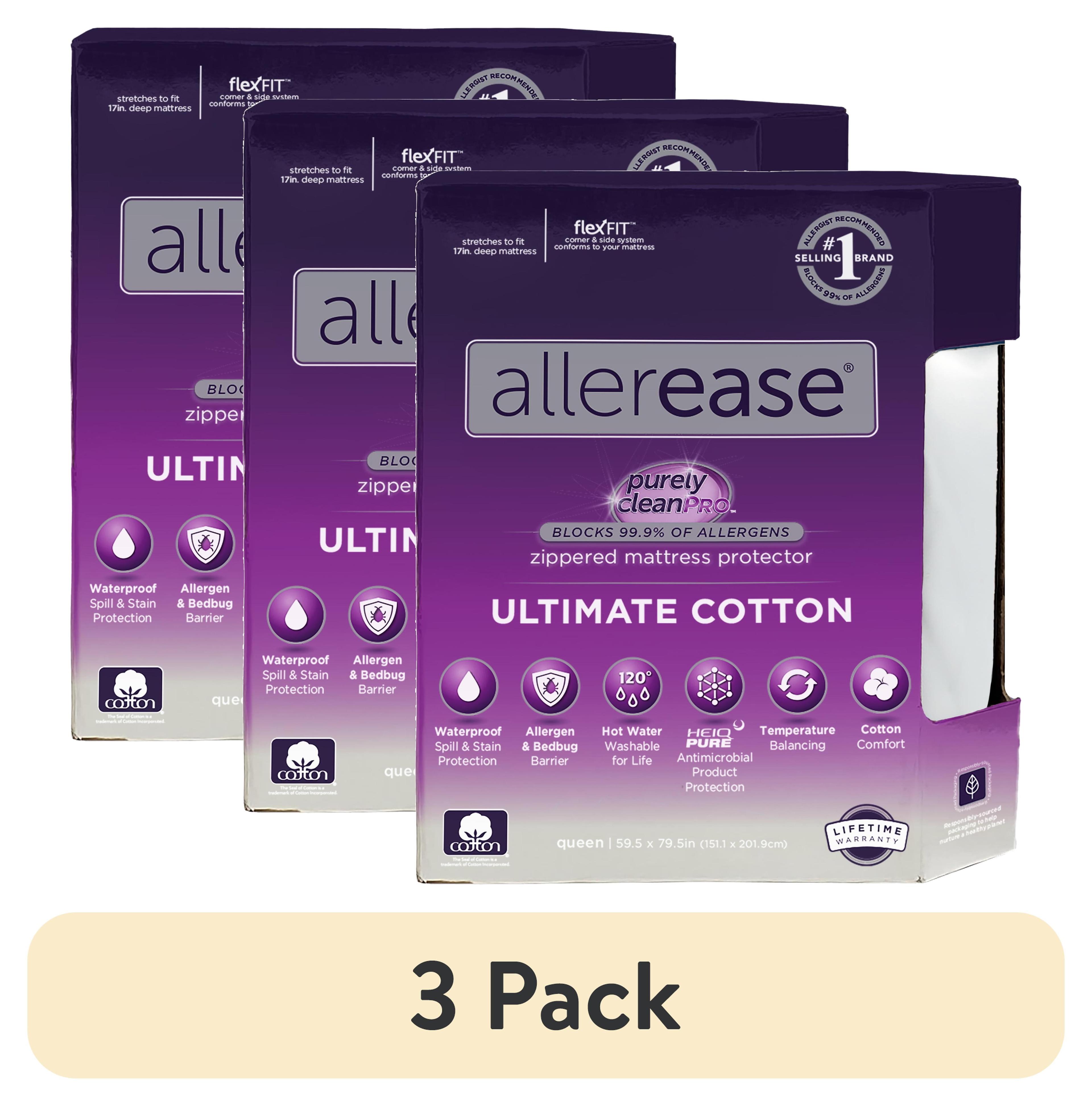 Allerease Twin Ultimate Cotton Waterproof Allergen and Bedbug Barrier Zippered Mattress Protector: Hypoallergenic Encasement