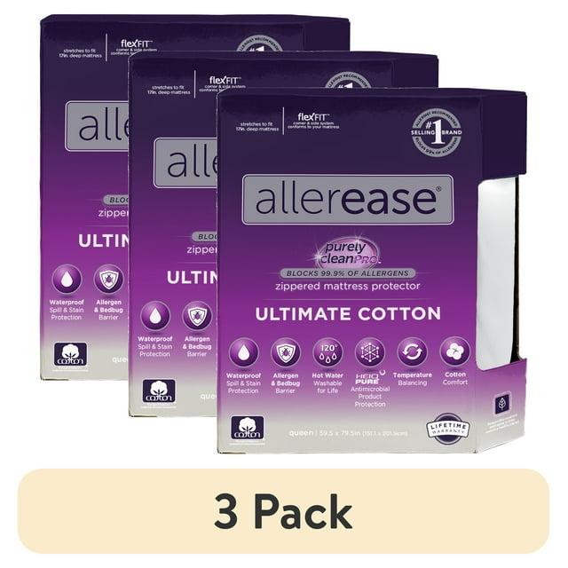Allerease Twin Ultimate Cotton Waterproof Allergen and Bedbug Barrier Zippered Mattress Protector: Hypoallergenic Encasement