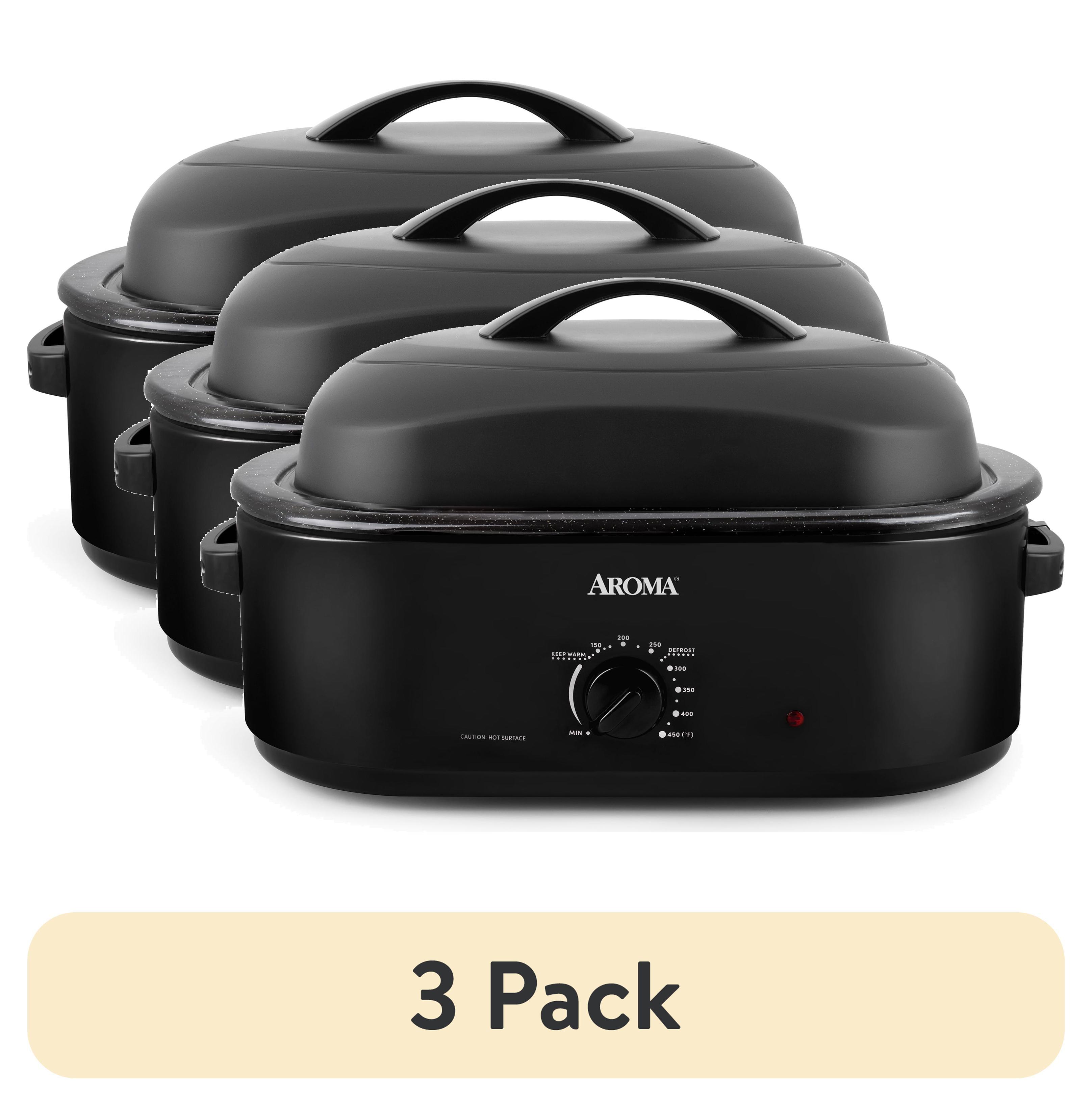 Aroma® 18Qt. Electric Roaster Oven with High Dome Lid, 8X Bonded Granite Enamel, New-Black (ART-718BH)