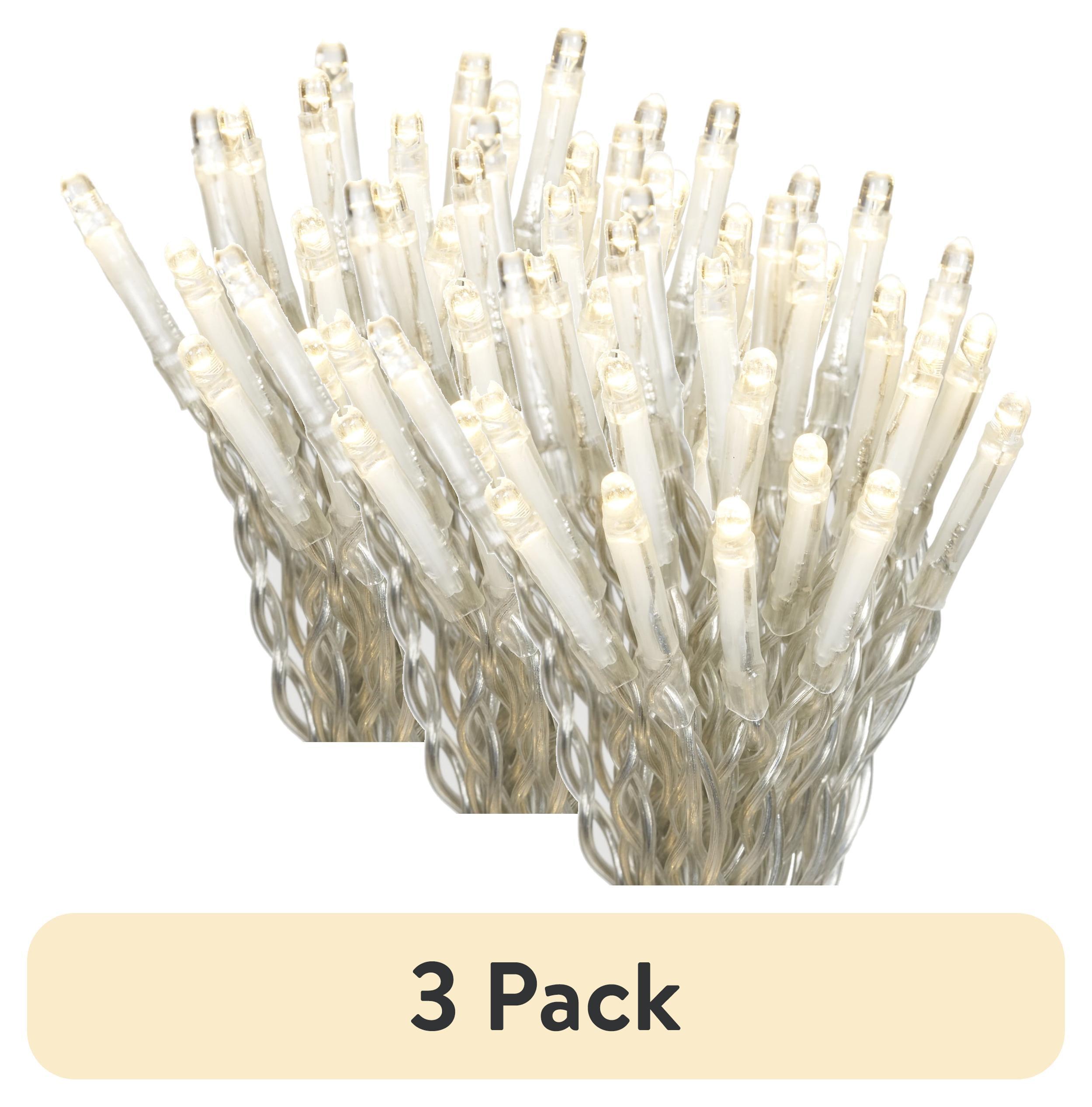 Better Homes & Gardens 15-Strand LED Warm White Curtain Outdoor String Lights, End-to-End Connectors