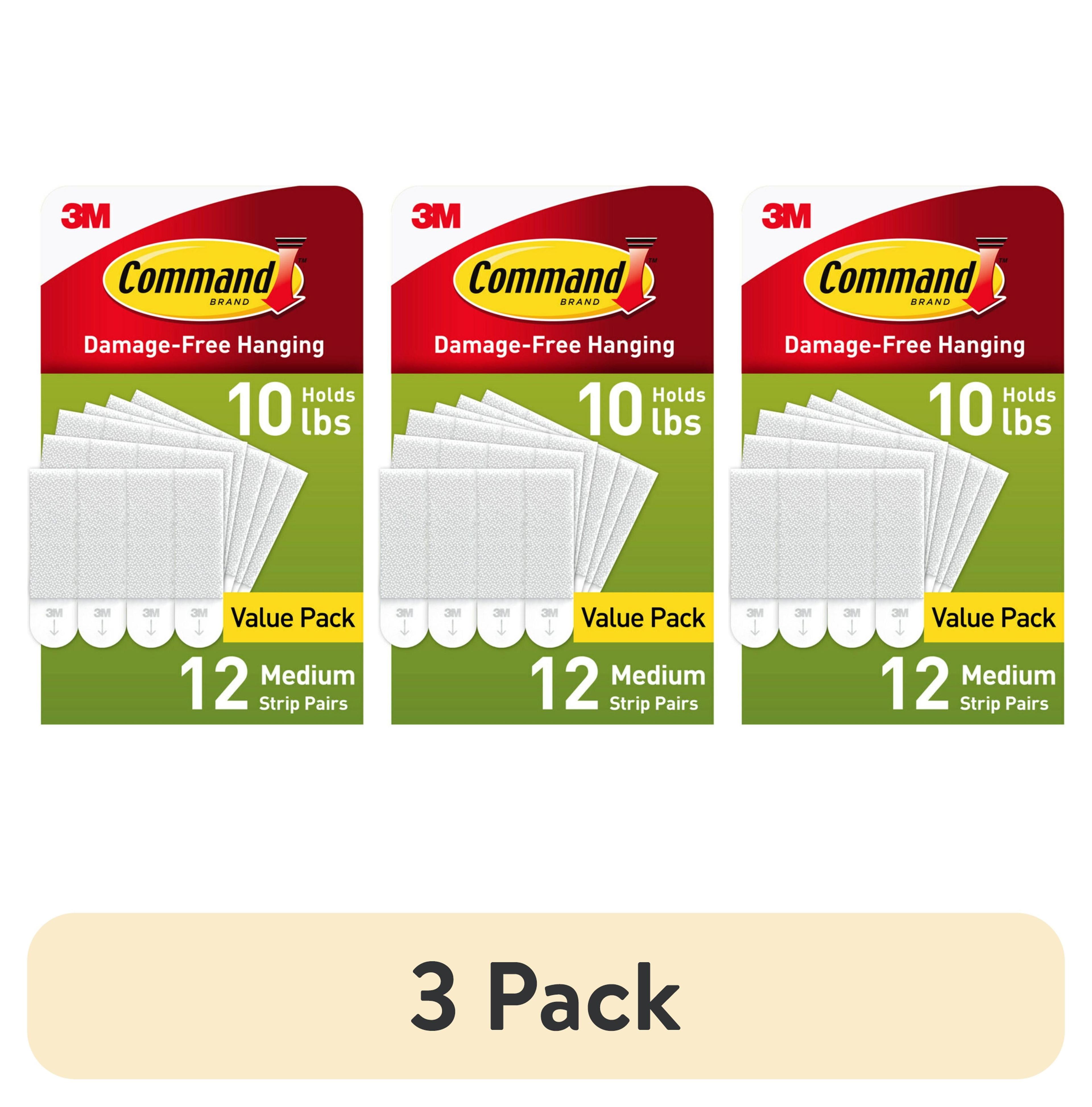 Command 12 Sets of Strips Picture Hanging Strips Value White: Plastic Adhesive Strip for Hanging Pictures Without Nails