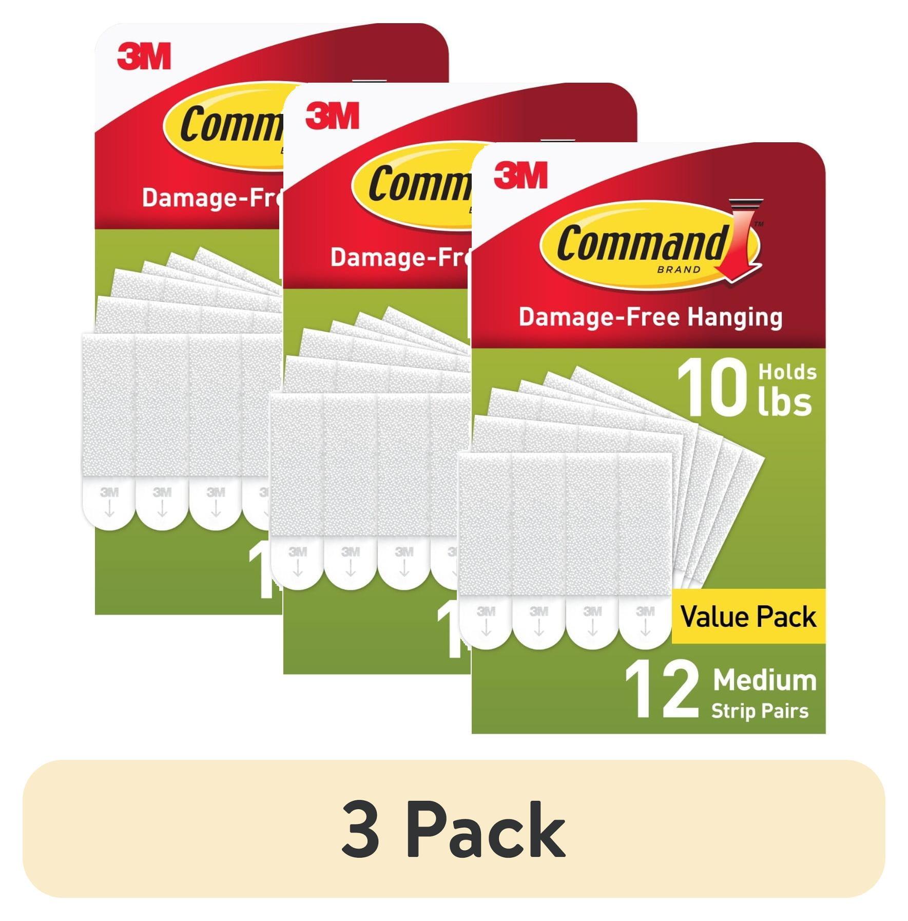 Command 12 Sets of Strips Picture Hanging Strips Value White: Plastic Adhesive Strip for Hanging Pictures Without Nails