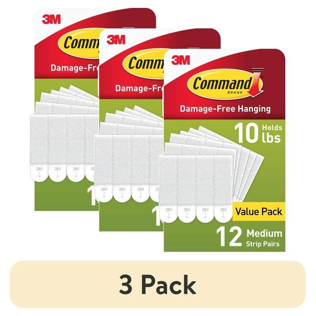 Command 12 Sets of Strips Picture Hanging Strips Value White: Plastic Adhesive Strip for Hanging Pictures Without Nails