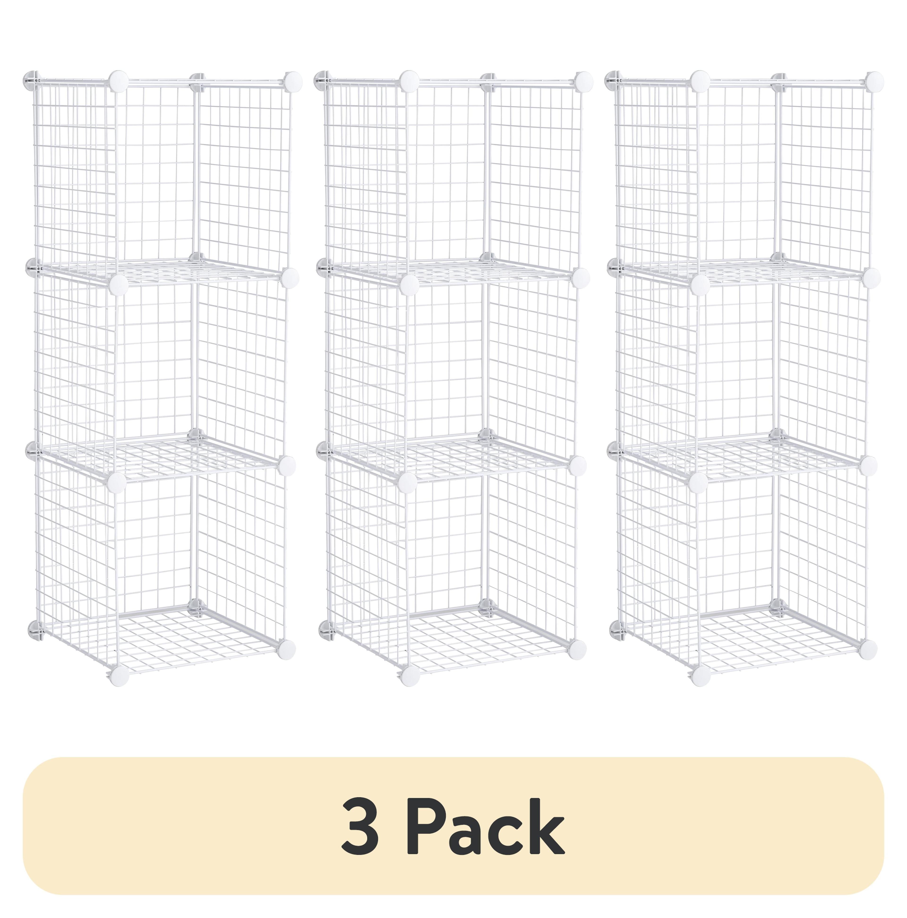 Rubbermaid 3-Piece Stackable Modular Storage Cube Set, Closet Organizer, White