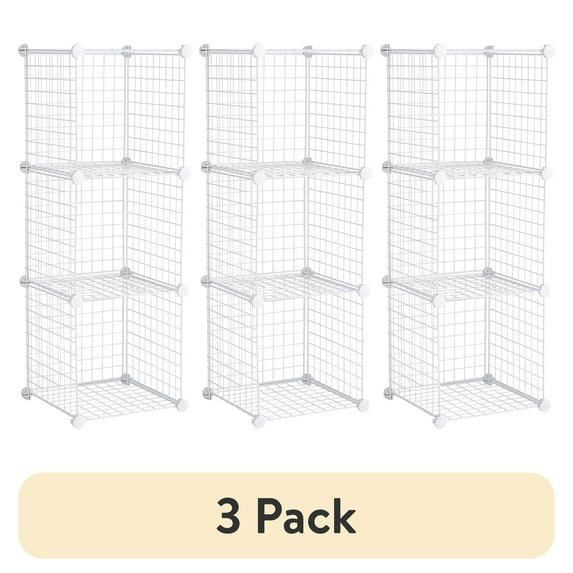 Rubbermaid 3-Piece Stackable Modular Storage Cube Set, Closet Organizer, White