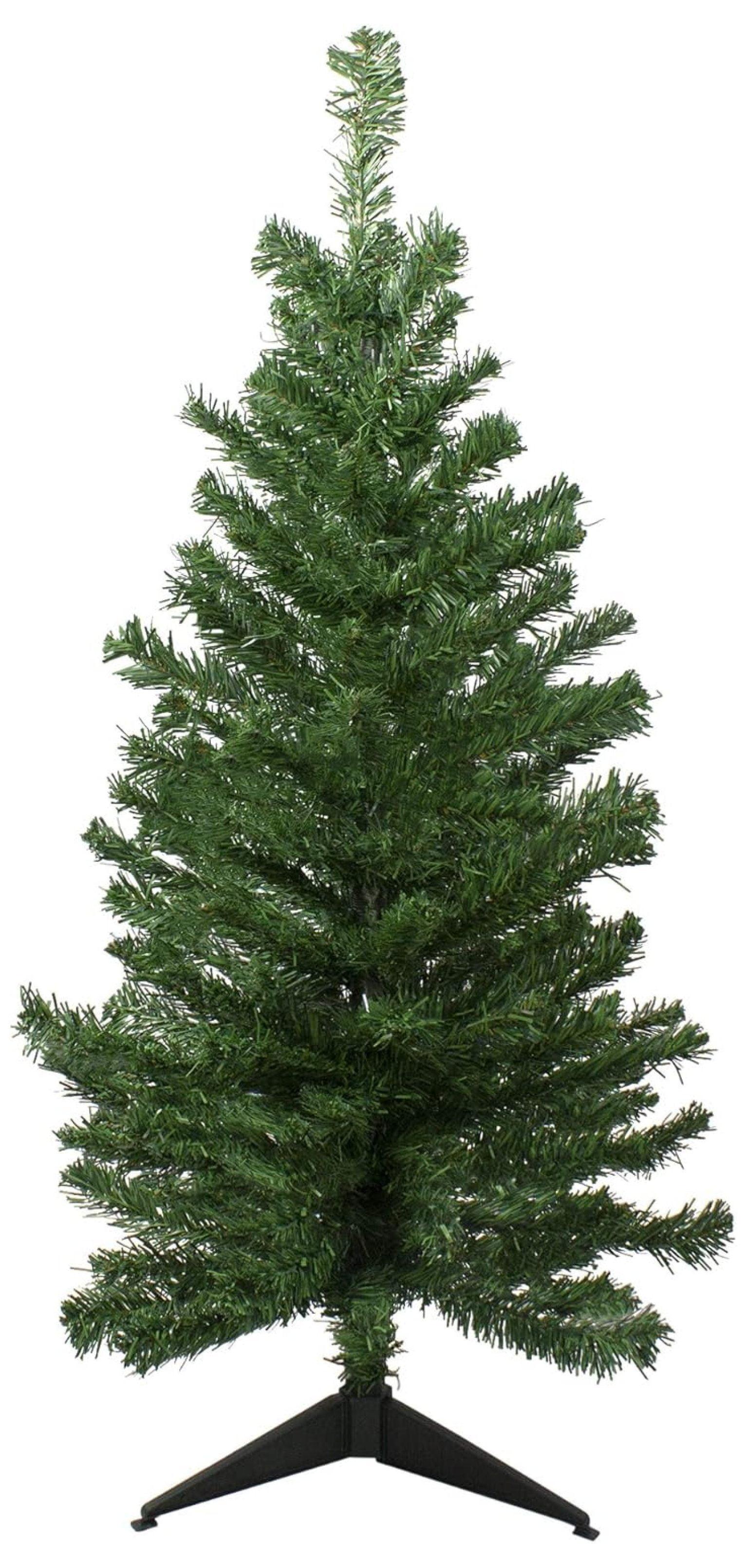 3' Green PVC Pine Artificial Christmas Tree with Plastic Stand