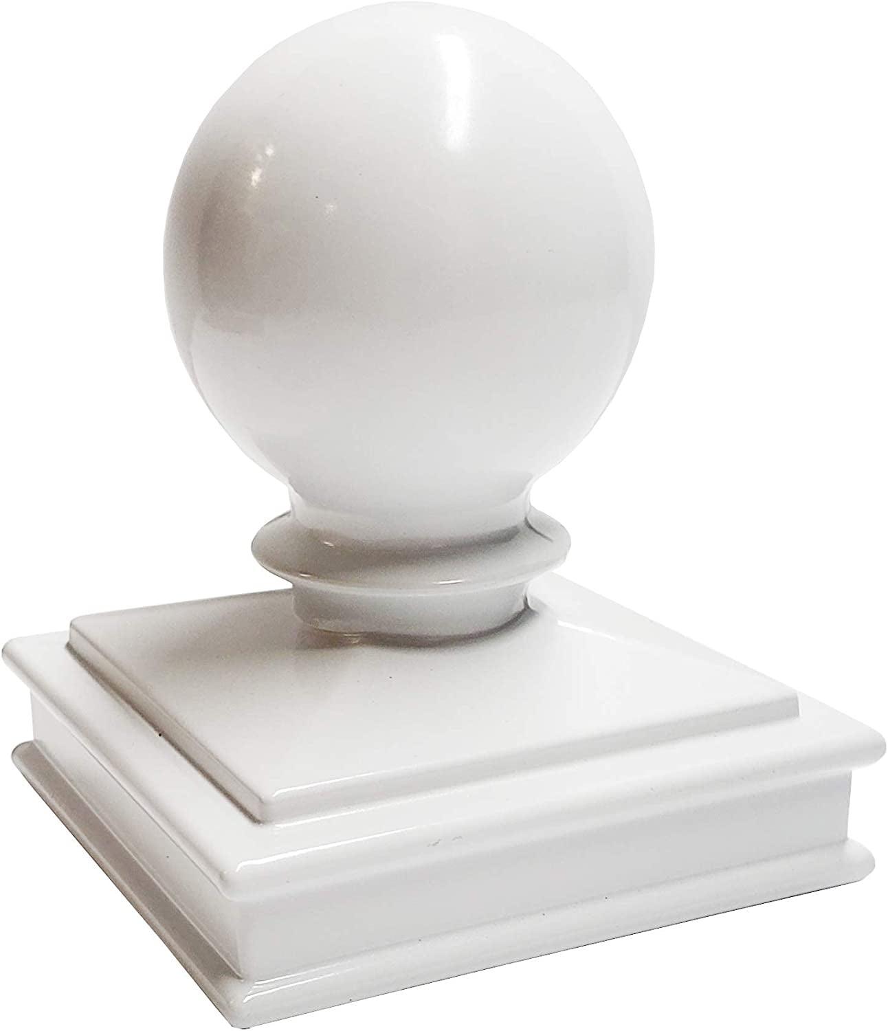 White Glossy Aluminum Ball Top 3" x 3" Post Cap