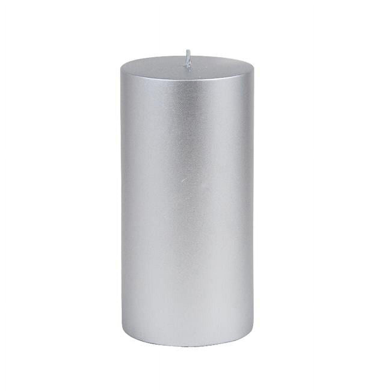 3 x 6 in. Pillar Candle, Metallic Silver