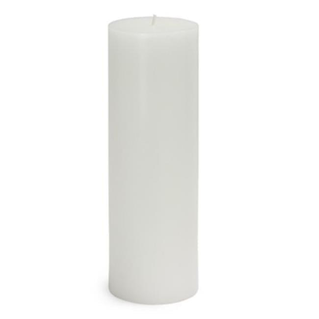 Elegant 9-Inch White Handpoured Unscented Pillar Candle