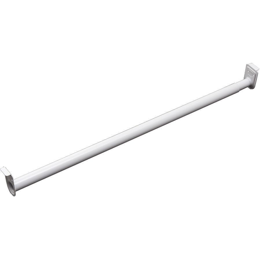 Adjustable White Steel Closet Rod, 30-48 Inch