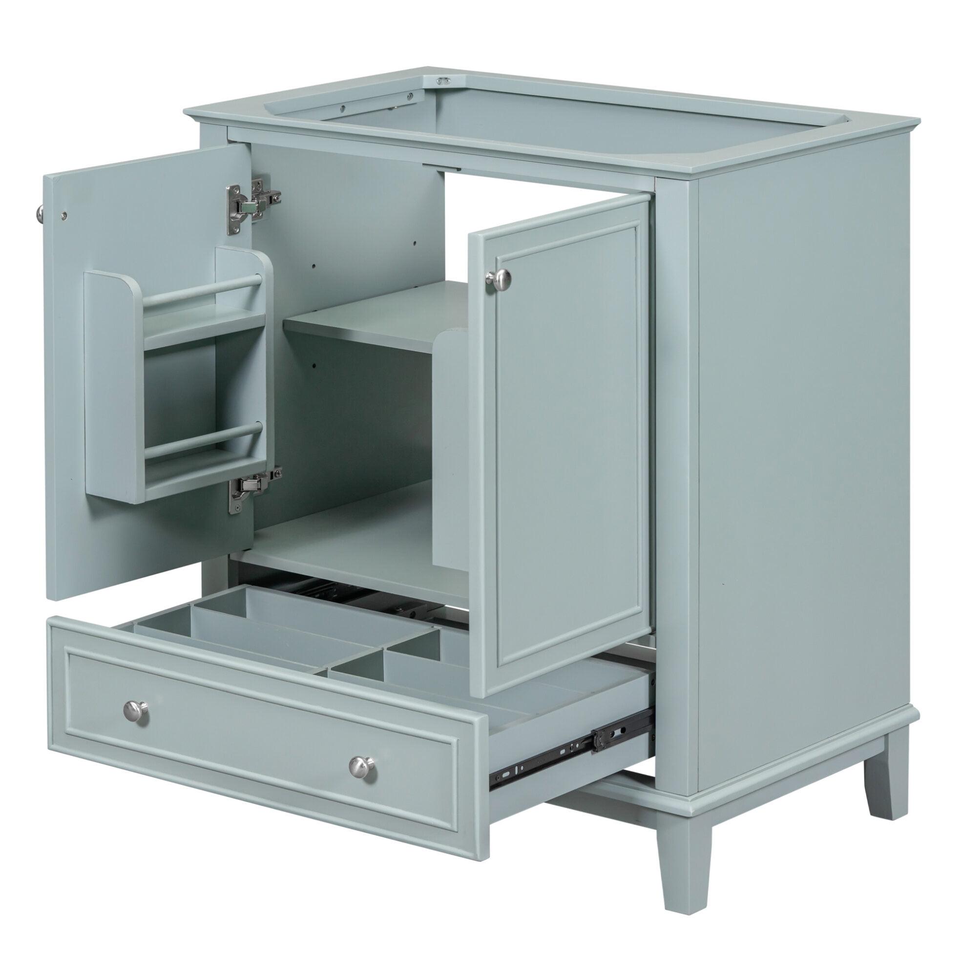 Green 30" Freestanding Bathroom Vanity Cabinet with Doors and Drawer