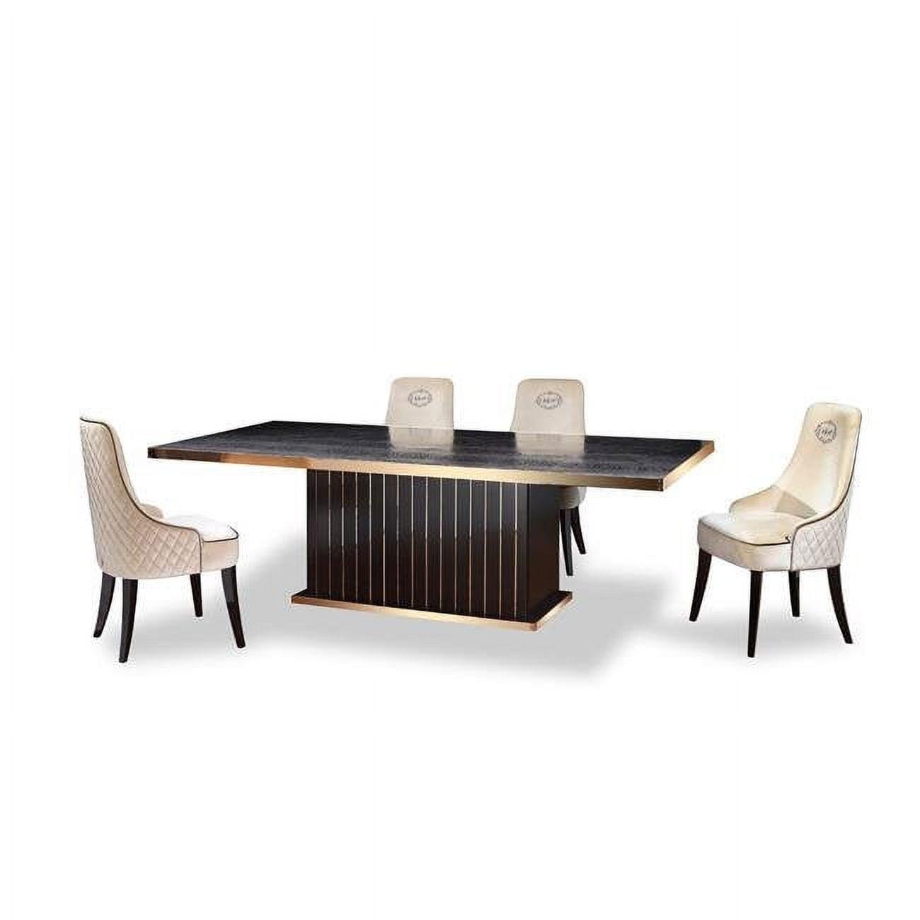 30" Luxe Black Crocodile & Rosegold Dining Table for Eight