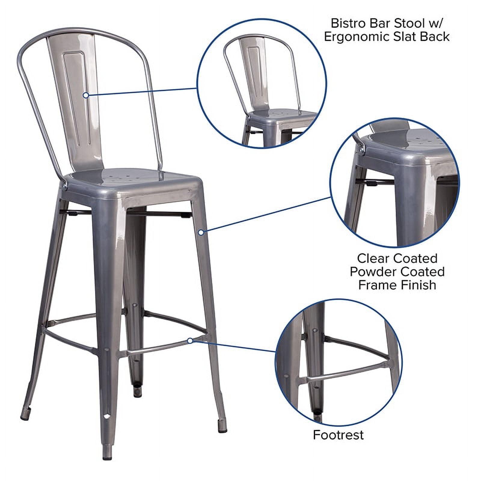 Flash Furniture 30'' High Clear Coated Indoor Barstool with Back