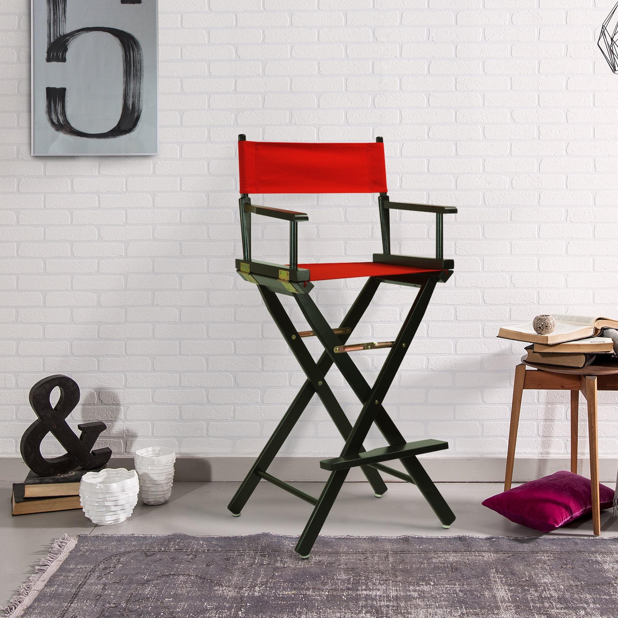 30" Director's Chair Black Frame-Red Canvas