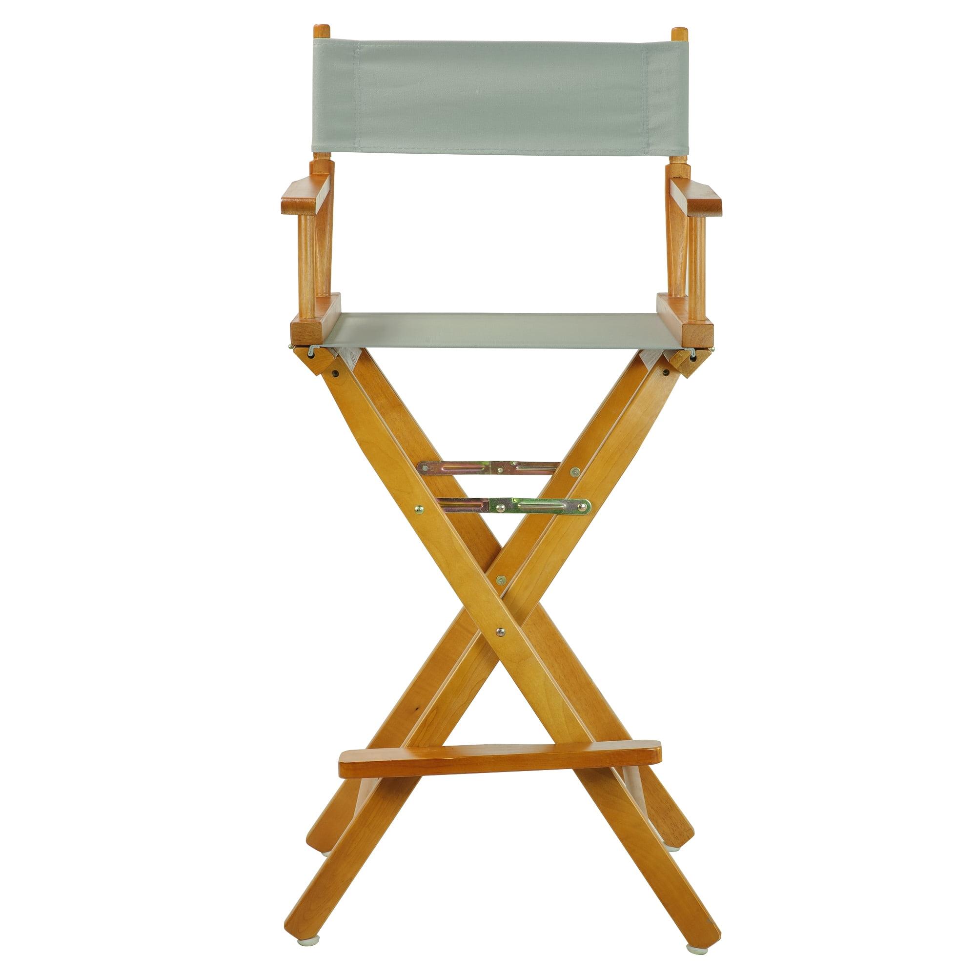 Honey Oak Wood and Gray Canvas 45.5" Director's Chair