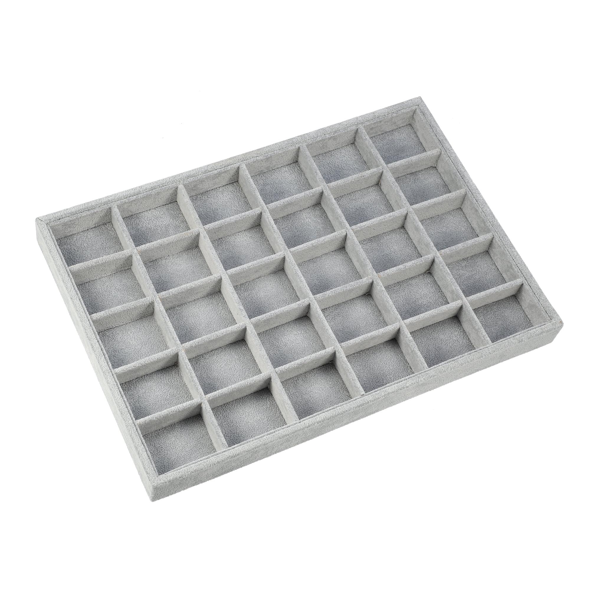 Unique Bargains 30 Grid Jewelry Tray Stackable Tray Showcase for Rings Earrings Necklace Bracelet Pendants 1 Pc