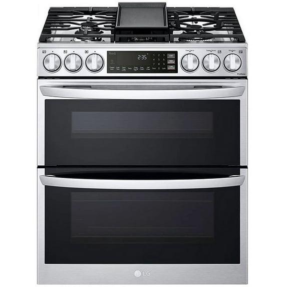 LG LG Smart Gas Double Oven Slide-in Range with InstaView®, ProBake® Convection, Air Fry, and Air Sous Vide, 6.9 cu. ft. LTGL6937F