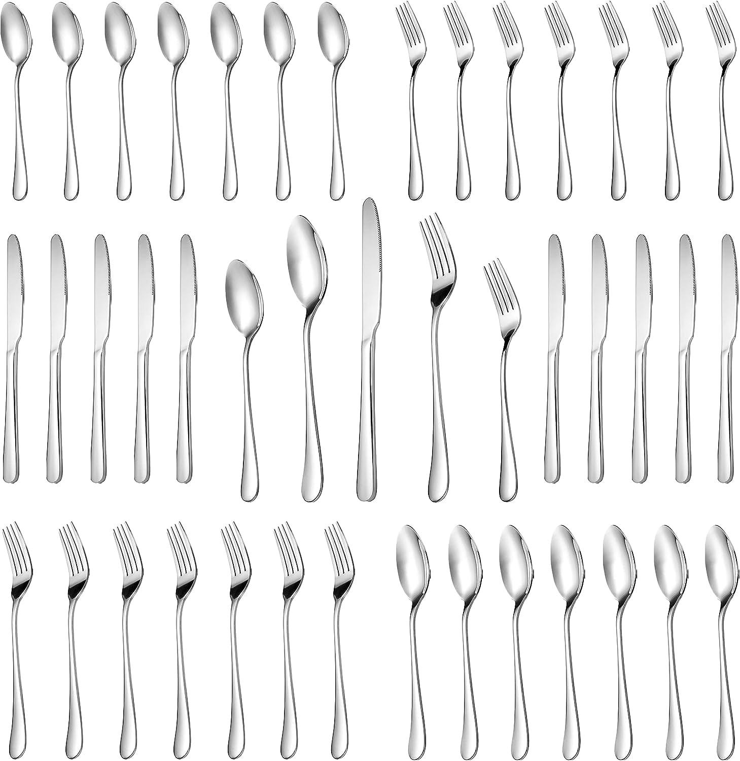 30-Piece Polished Stainless Steel Flatware Set for 6