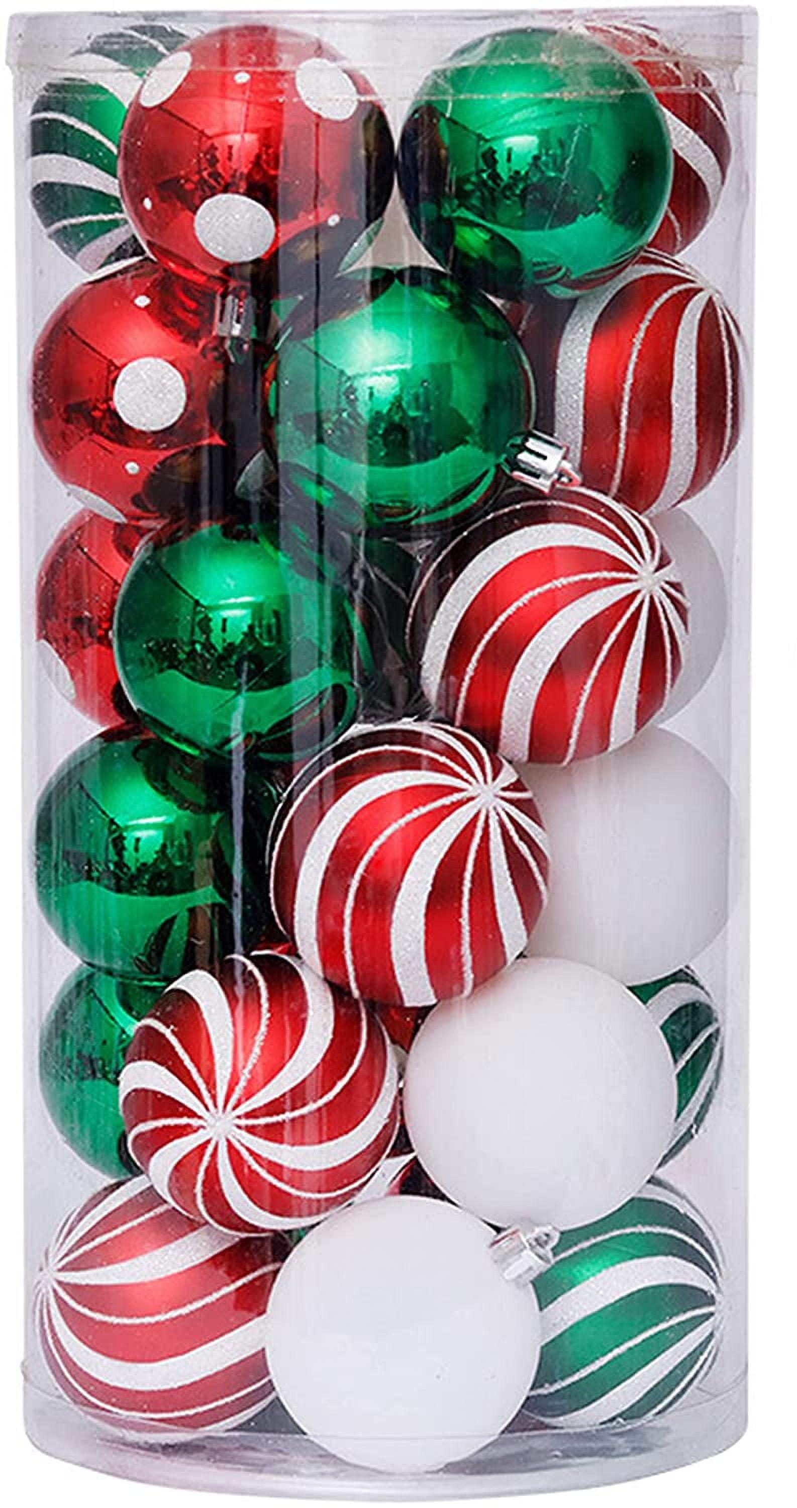 30-Piece Multicolor Shatterproof Plastic Christmas Ball Ornaments