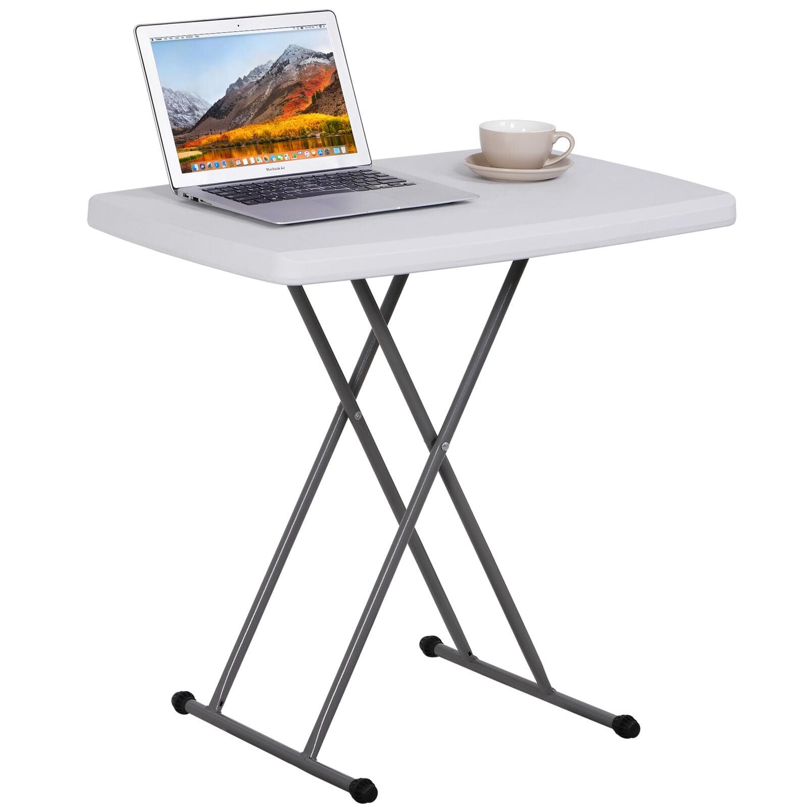 30'' Plastic Folding Tables Rectangular Utility Table Adjustable Height White