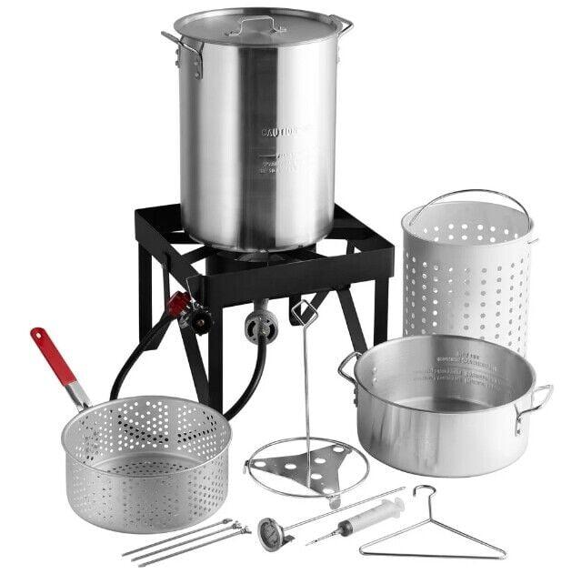 30 Qt Aluminum Propane Turkey Fryer and Steamer Kit