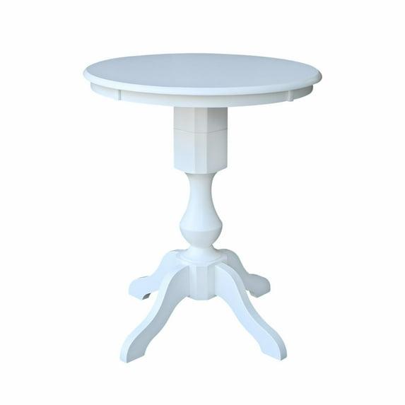 30" Round Top Pedestal Counter Height Table - White