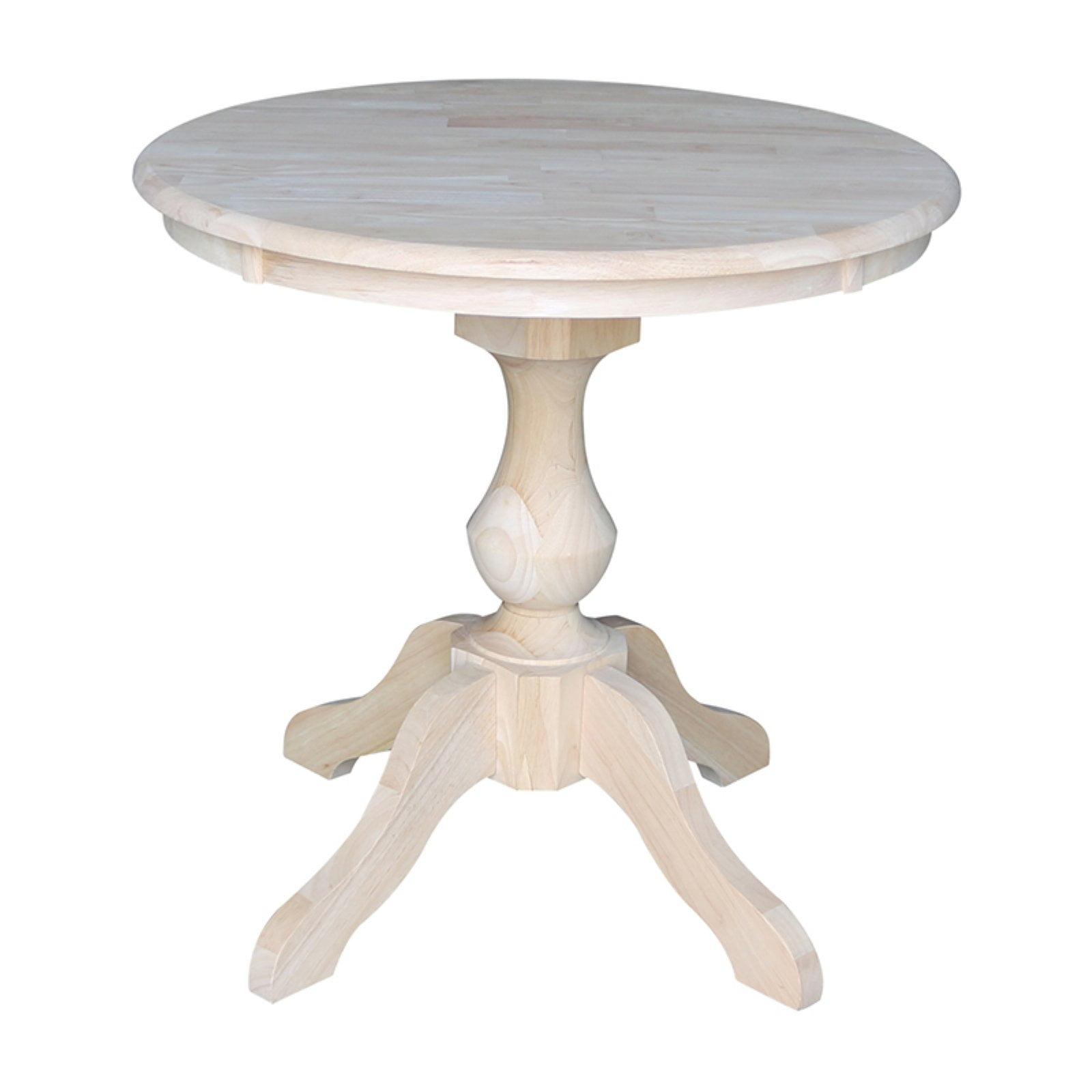 International Concepts 30" Round Top Pedestal Table-28.9" H, Unfinished