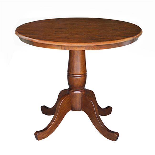 30" Round Top Pedestal Dining Table – International Concepts: Mid-Century Modern, Seats 4, Hardwood