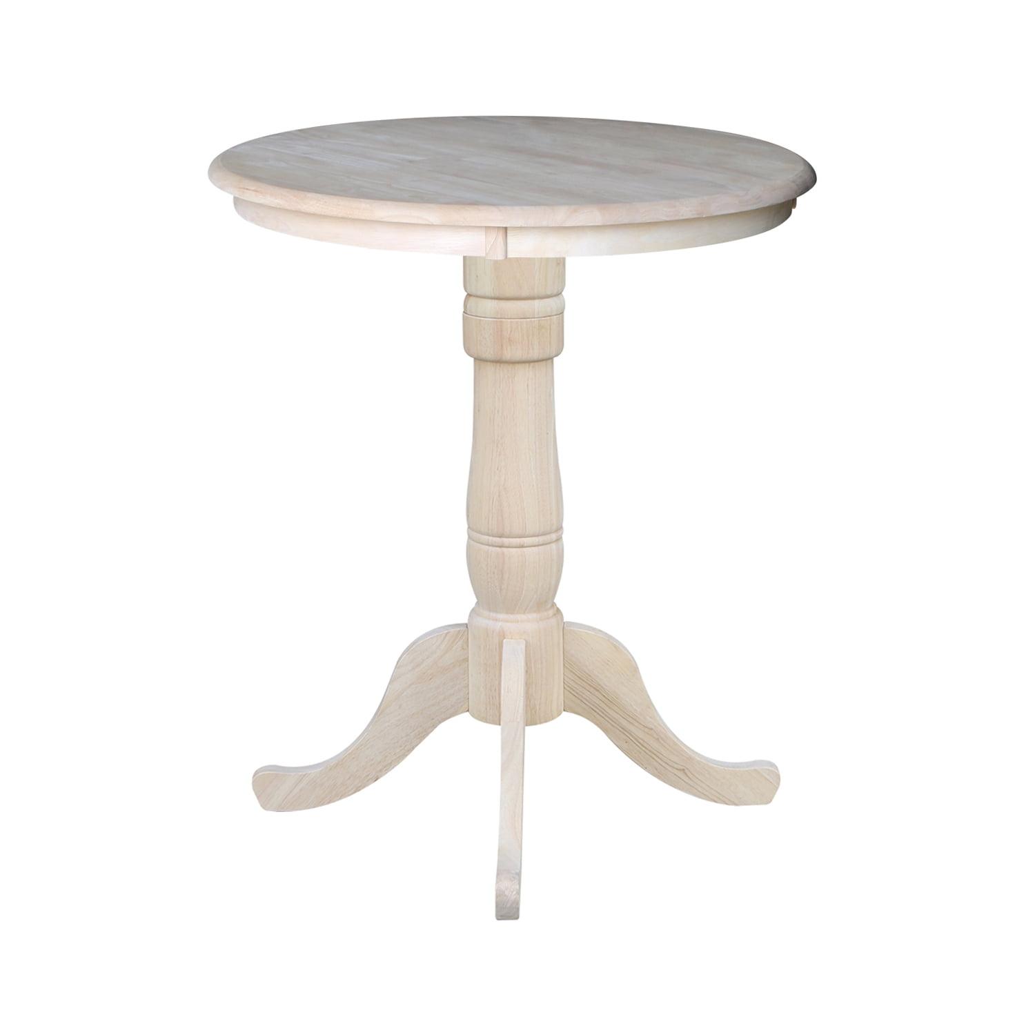 33" Round Extendable Wood Counter Height Table