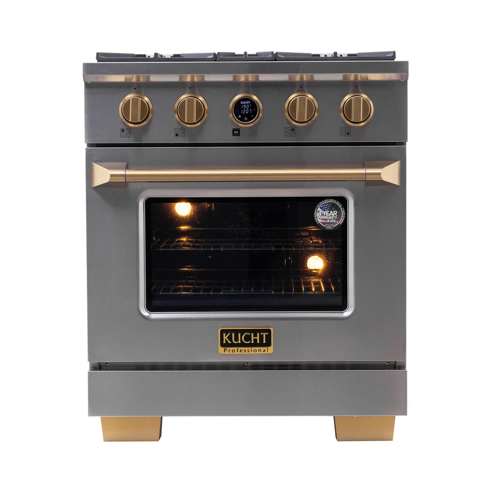 30 in. 4.2 cu.ft. 4-Burners Dual Fuel Range Propane Gas in Stainless Steel Steel
