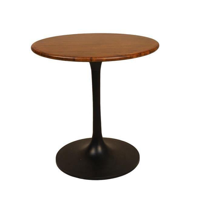 Carolina Living 30" Somerset Wood Top Round Dining Table Black: Mango Wood, Pedestal Base
