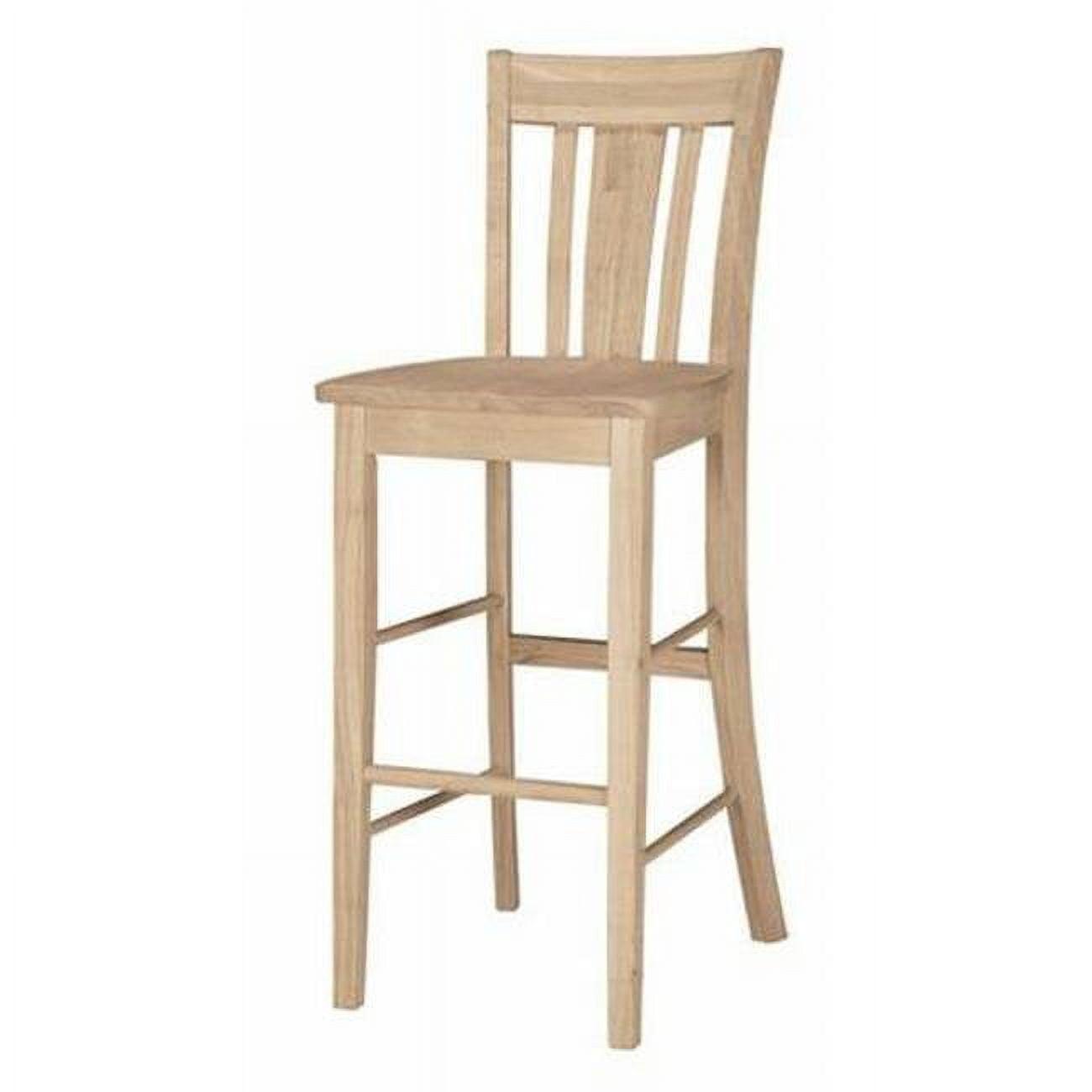 San Remo 30-Inch Unfinished Solid Wood Traditional Bar Stool