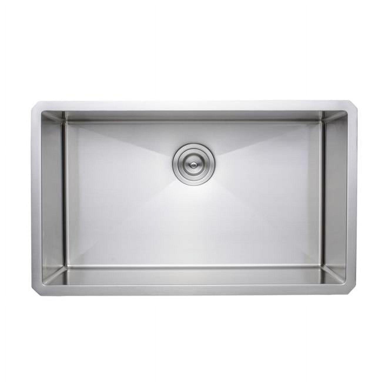 30 in. Handcrafted 16 Gauge Undermount Single Bowl Stainless Steel Kitchen Sink