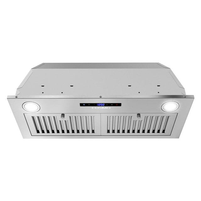 Cosmo 30 in. Lumin Collection Ducted Insert Range Hood, Touch Controls, LED Lights, Permanent Filters, Stainless Steel