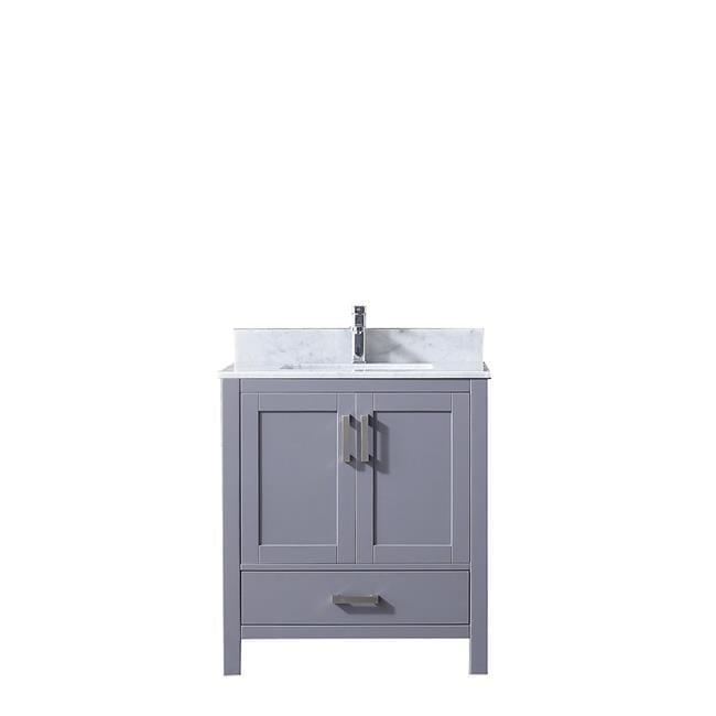 Wyndham Collection Sheffield 30" Freestanding Single Bathroom Vanity with Marble Top