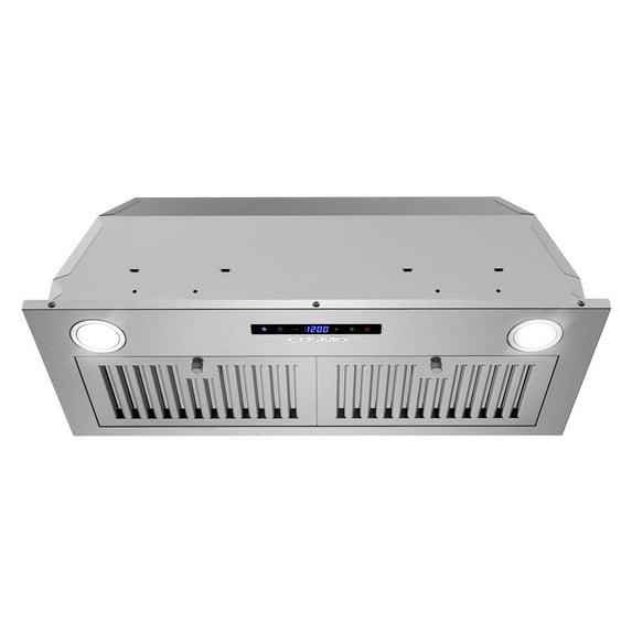 Cosmo 30 in. Lumin Collection Ducted Insert Range Hood, Touch Controls, LED Lights, Permanent Filters, Stainless Steel