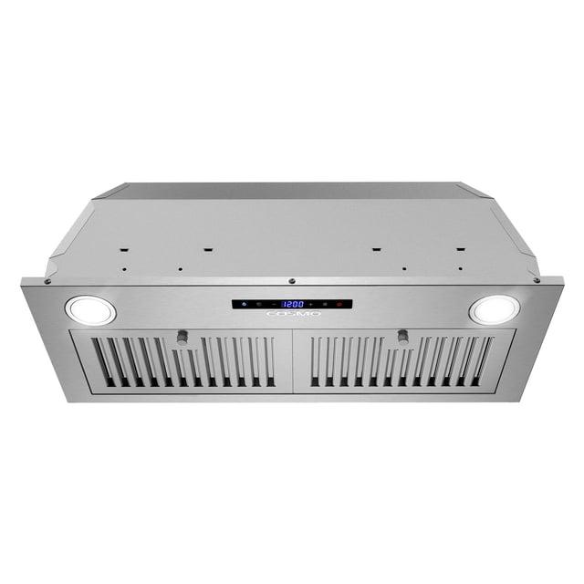 Cosmo 30 in. Lumin Collection Ducted Insert Range Hood, Touch Controls, LED Lights, Permanent Filters, Stainless Steel
