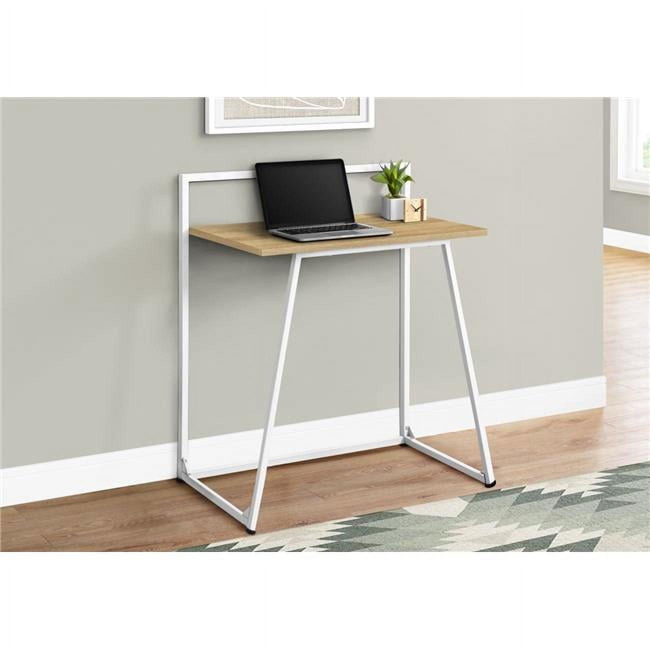 Compact Juvenile 30" White and Beige Modern Home Office Desk