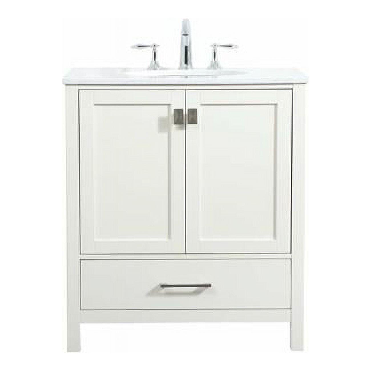 Irene 30" White MDF Single Bathroom Vanity with Quartz Top