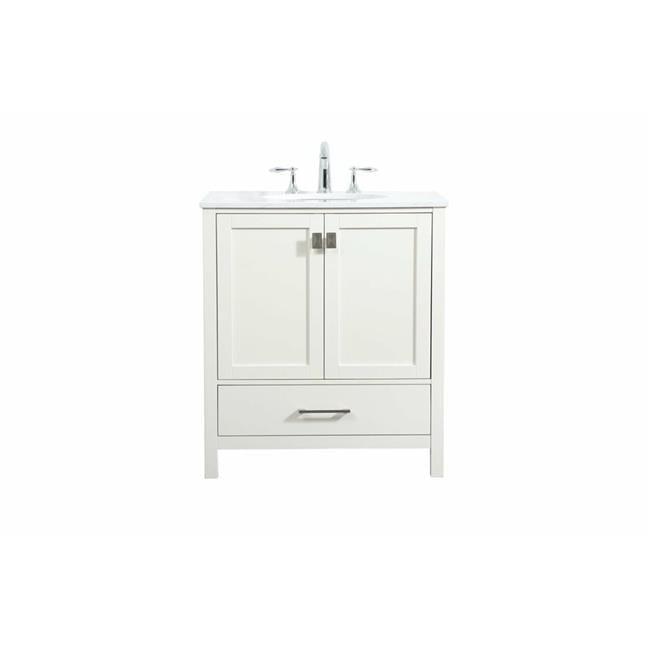 Elegant Decor Irene 30" Zinc Alloy MDF Single Bathroom Vanity in White