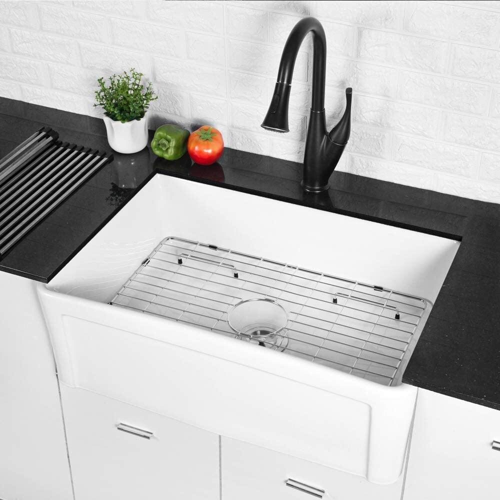 30'' L Farmhouse / Apron Single Bowl Ceramic Kitchen Sink