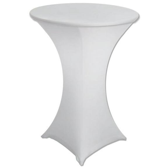 30 x 42 White Stretch Spandex Highboy Cocktail Cover -by Banquet Tables Pro