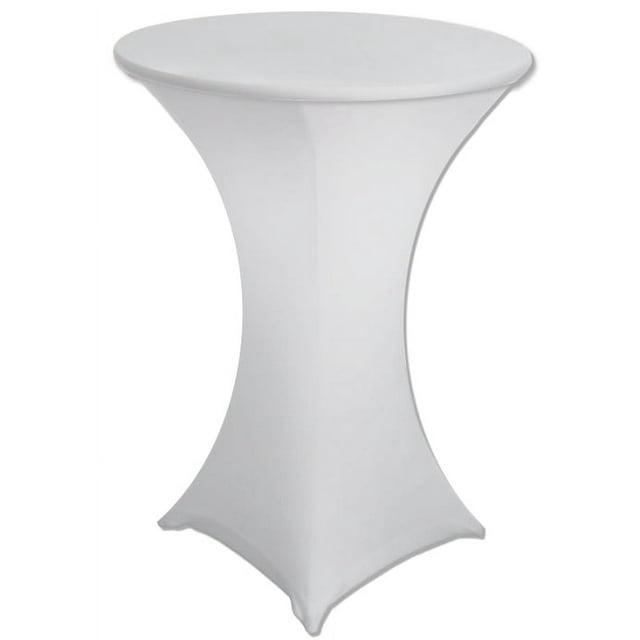 30 x 42 White Stretch Spandex Highboy Cocktail Cover -by Banquet Tables Pro