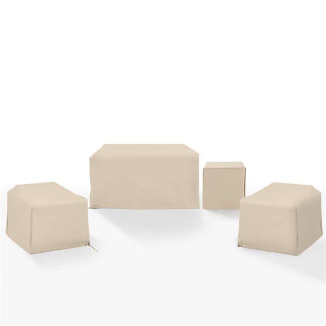 Tan Heavy Duty Vinyl 4-Piece Outdoor Furniture Cover Set