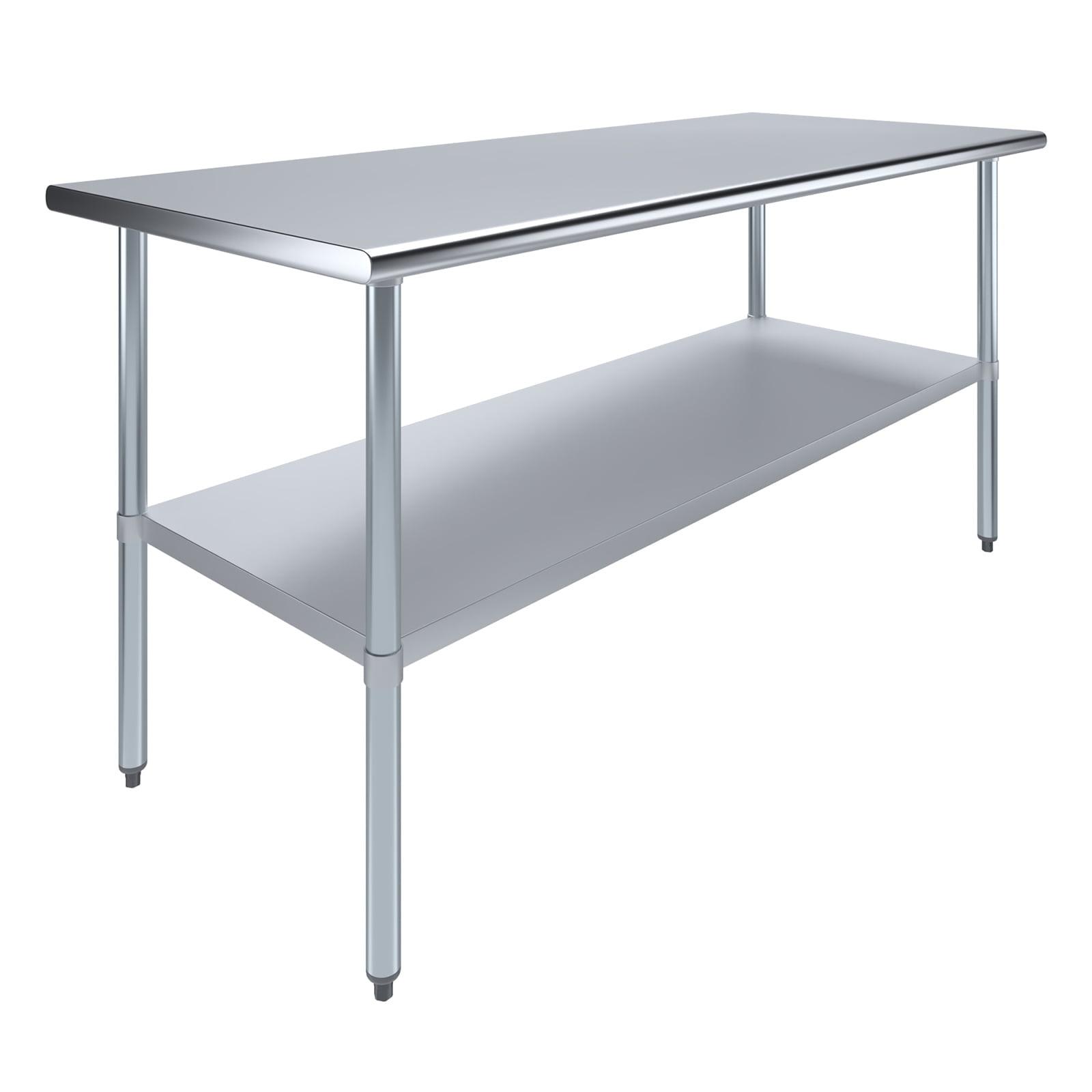 Stainless Steel Work Table with Undershelf. Metal Prep Table. NSF - Certified