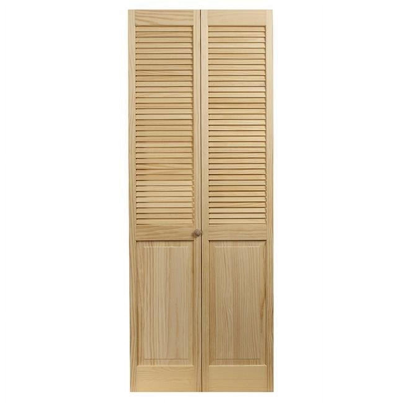 30 x 80.5 in. Model 105 Louver Over Panel Unfinished Wood Bifold Door