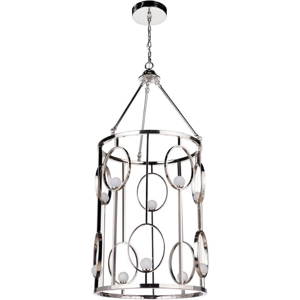 Valdi 32.5" Polished Nickel LED Chandelier with Crystal Accents