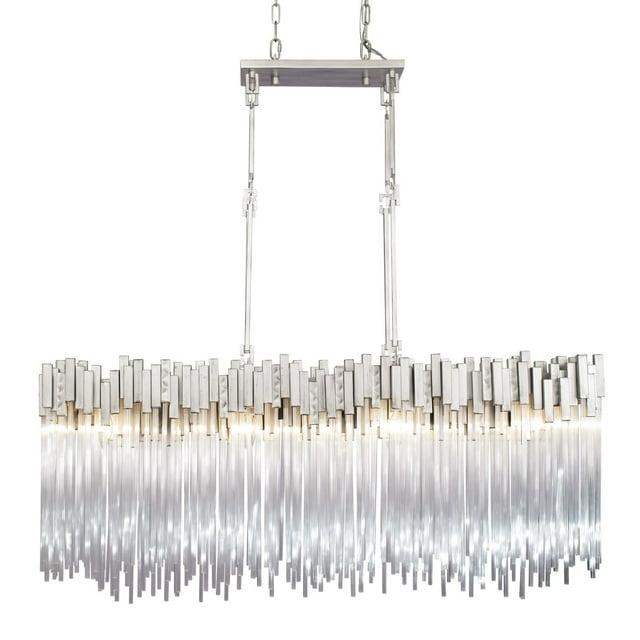 309N08RN-Varaluz Lighting-Matrix - Eight Light Linear Pendant-Black Finish